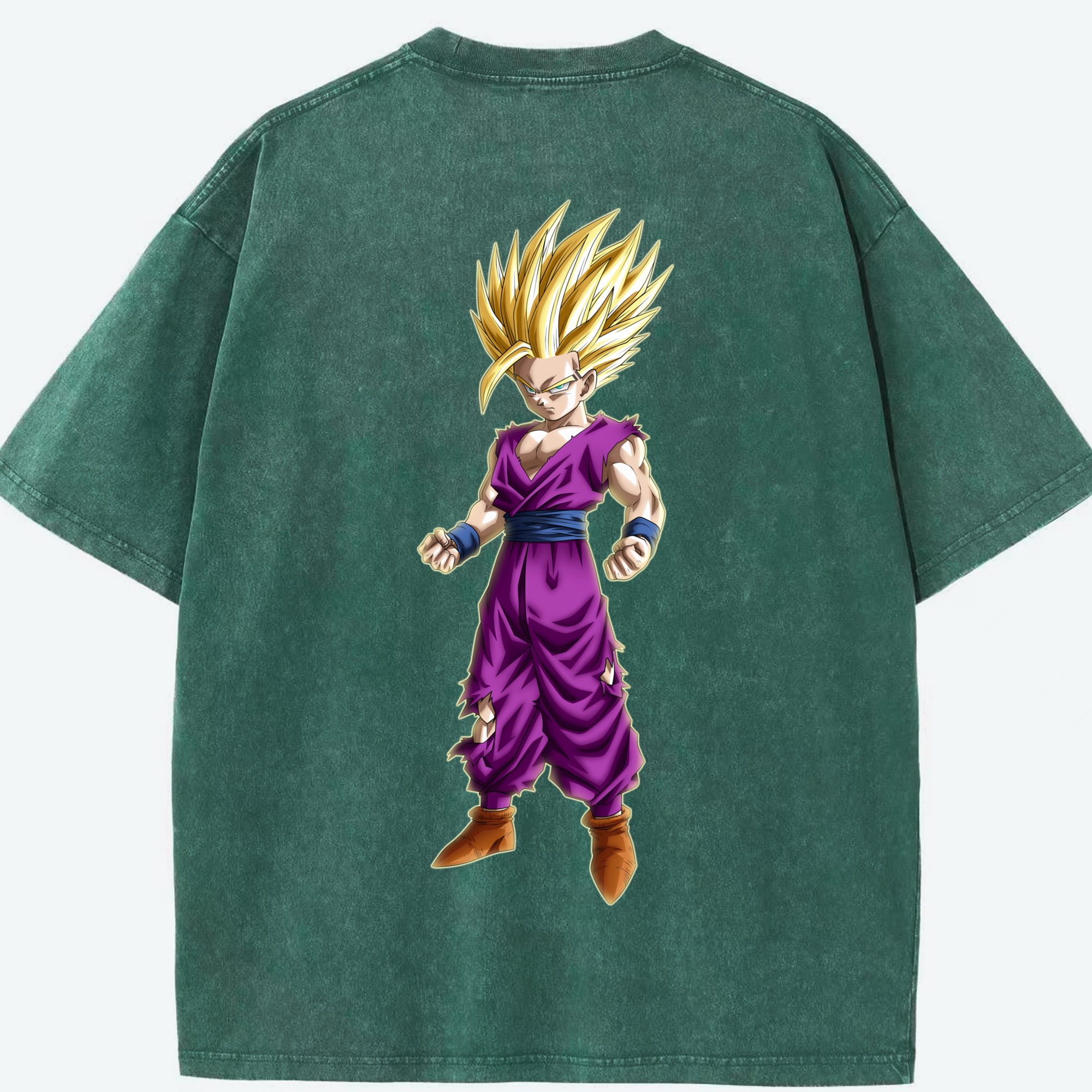（画像用） ドラゴンボール 孫 悟飯（そんごはん）DRAGON BALL Son Gohan 綿100% ヴィンテージ風 半袖Tシャツ（背面プリント）
